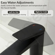 Plantex Brass Wash Basin Mixer Tap/Hot & Cold Basin Mixer Faucet/Deck Mount Pillar Spout for Bathroom Sink - Pack of 1 (APS-4604, Black Matt)