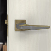 Plantex Heavy Duty Mortise Door Lock for Bathroom/Mortise Keyless Handle Set for Bathroom/Store Room/Balcony (7064Ã¢â‚¬â€œBrass Antique/Satin Black Matt Finish)