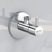 Plantex ICO-905 Pure Brass Angle Valve for Bathroom with Teflon Tape and Brass Wall Flange/Angular Stop cock for Wash basin and Health Faucet - Pack of 8 (Chrome)