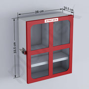 Plantex GI Steel First Aid Box Empty/Medicine Box for Home/Emergency Medical Box for Medicine Storage with Multi Compartments for School, Office, Factories with Clip Lock (Red & White) Wall Mountable