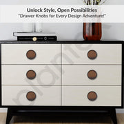 Plantex Knobs for Drawer | Round Drawer Knobs | Knobs for Cabinets | Pull-Push Knobs for Kitchen | Wardrobe Drawer Knobs - Pack of 4 (Big, Black & Wood)