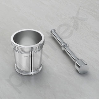 Plantex Heavy Stainless Steel Mortar & Pestle Set/Spice Mixer/Khalbatta/Khal/Okli for Kitchen - Size 5(Dia: 9, H: 10 cm)