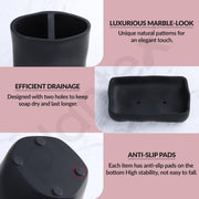 Plantex Resin Bathroom Accessories Set/Soap Holder for Bathroom/Toothbrush Holder/Tumbler Holder/Liquid Soap Dispenser - 4 Piece(Black)