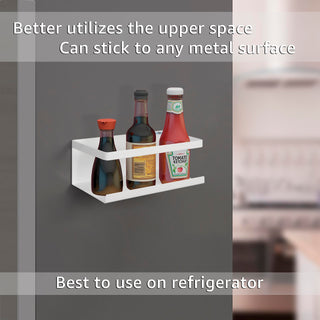 Plantex Magnetic Refrigerator Shelf/Magnetic Shelf for Fridge/Kitchen Organiser Storage Magnetic Spice Rack for Fridge (White)