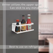 Plantex Magnetic Refrigerator Shelf/Magnetic Shelf for Fridge/Kitchen Organiser Storage Magnetic Spice Rack for Fridge (white)