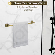 Plantex 304 Grade Stainless Steel Bathroom Towel Hanger/Single Towel Rod/Towel Holder for Wash basin/BAthroom Accessories - Decan (Brass Antique)