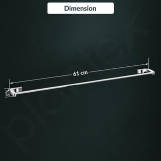 Plantex Smero Pure Brass Single Towel Rod/Towel Hanger for Bathroom/Towel Stand/Holder/Bathroom Accessories - Aqua(Chrome)
