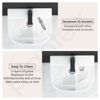 Plantex Ceramic Wall Hung Basin/Washbasin for Bathroom/Wall Mounted Basin/Sink for Bathroom/Living Room (Orchid - White)