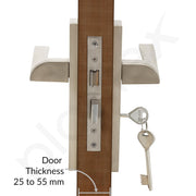 Plantex Zinc;Brass 8-Inch Mortise Door Lock Set With 3 Keys/Mortise Door Lock For Door (8118-Matt)