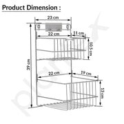 Plantex Self Adhesive Shelf/Stainless Steel Bathroom Detergent Holder/Bathroom Organiser Without Drill/Under The Sink Detergent Holder/Multipurpose Shelf (Large ,Chrome)