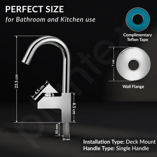 Plantex Pure Brass Sink Tap for Kitchen with 360° Swivel Spout/Kitchen Sink Tap with Water Saving Aerator-7 Year Warranty (PRI-312-Chrome)