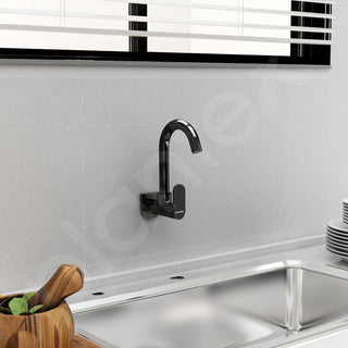 Plantex Pure Brass Kitchen Sink Tap with 360° Swivel Spout/Kitchen Tap with Water Saving Aerator - 7 Year-Warranty (ORN-210, Black)