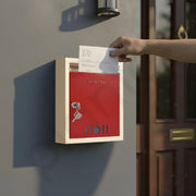 Plantex Wall Mount A4 Size Letter Box - Mail Box/Letter Box for Home gate with Key Lock (Red & Ivory)