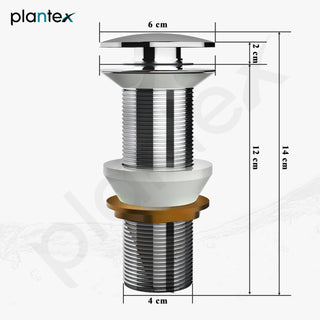 Plantex Pure Brass Waste Coupling for Kitchen Sink/5 inch Drain Out let System Full Thread Pop up Coupling for Wash Basin - Pack of 1 (Chrome)