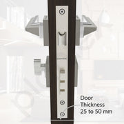 Plantex Triple Security Door Lock for Home/Main Door Lock Set with 3 Years of Warranty/Mortise Lock for Door with Brass Lock Body & Cylinder(Satin White & Chrome Finish)
