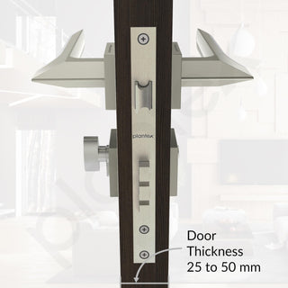 Plantex Triple Security Door Lock for Home/Main Door Lock Set with 3 Years of Warranty/Mortise Lock for Door with Brass Lock Body & Cylinder(7082 - Satin White & Chrome)
