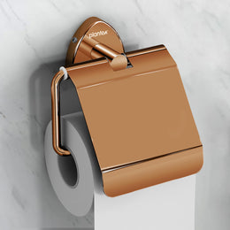 Plantex J4 Stainless Steel Toilet Paper Holder for Bathroom/Tissue Holder for Washroom/Toilet roll Holder for Wall Mounted/Bathroom Accessories (PVD Rose Gold Finish) Angel