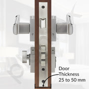 Plantex Mortise Door Lock for Home/Main Door Lock Set with 3 Years of Warranty/Mortice Lock for Door with Brass Lock Body & Cylinder (7127, Satin White & Chrome)