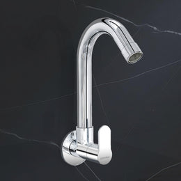 Plantex Pure Brass Sink Tap for Kitchen Basin/Swan Neck Sink Tap for Wash Basin/360 Swivel spout with Water Saving Nozzle Nal Taps - Pack of 1 (Chrome)