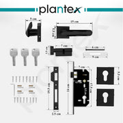 Plantex Door Lock for Home/Main Door Lock Set with 3 Years of Warranty/Mortise Lock for Door with Brass Lock Body & Cylinder (7124, Z Black & DC Black)