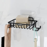 Plantex Self Adhesive Soap Dish with Hook for Bathroom/GI Steel Soap Case with Hook/Soap Holder/Soap Tray with Hook/Bathroom Accessories - (Black)