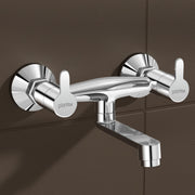 Plantex Non-Telephonic Wall Mixer Tap for Bathroom with Brass Wall Flange and Teflon Tape/Mixer Tap for Bathroom with Water Saving Aerator-(FLO-816, Chrome)