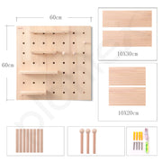 Plantex Multipurpose Pine Wood Pegboard for Home/Wood Display Shelf/Wall Organizer for Bedroom/Kitchen/Bathroom - (24x24 inches)