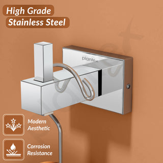 Plantex Stainless Steel Robe Hook/Cloth-Towel Hanger/ccloth Hanger for Bathroom Wall Bathroom Accessories - Nexa (Chrome)