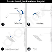 Plantex 9-Inch Round Bend Shower Arm for Overhead Shower/Stainless Steel Shower Pipe/Wall Mount Bathroom Fitting with Â½-Inch Thread - Pack of 1 (Chrome)