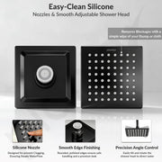 Plantex Stainless Steel Overhead Shower 6 x 6 inch with Water-Saving Technology/High pressure Rain Shower Head without Arm/Bathroom Shower -(Ultra Slim-PVD Black)