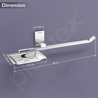 Plantex 304 Grade Stainless Steel Soap Dish/Soap Stand/Napkin Ring/Holder/Towel Hanger for Bathroom/Bathroom Accessories - Crystal (Chrome)