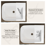 Plantex Platinum Ceramic Tabletop Rectangular Wash Basin/Washbasin for Bathroom/10 Years Glaze Warranty by Plantex/Small Wash Basin (White - 18 x 13 x 5 Inch)