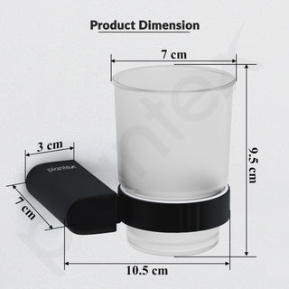 Plantex Tumbler Holder for Bathroom/Aluminium Toothbrush Holder/Bathroom Accessories - Pack of 1 (Black)