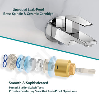 Plantex Pure Brass 2 in 1 Tap for Washing Machine with Water Saving Aerator/2-Way Bib Cock for Bathroom with Wall Flange & Teflon Tape (Celesiya-1245)