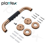 Plantex 304 Stainless Steel Grab Bar for Toilet with Grip/13 inch Anti-Slip Handle for Bathroom Support - Pack of 2 (Rose Gold & Black)