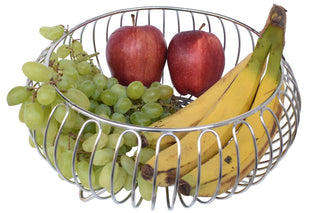 Planet Stainless Steel Fruit Basket for Dining Table/Vegetable Stand/Kitchen Potato Tomato Onion Fruits Bowl, Kitchen Basket for Storage/Fruit (Chrome)