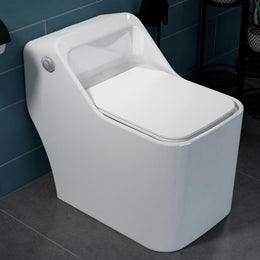 Plantex Imported Platinum One Piece Western Commode for Toilet/Rimless Siphonic Vaccum Commode with Soft Close Toilet Seat Cover - S Trap Outlet ( White )
