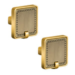 Plantex Knobs for Drawers/Drawer Knobs/Square Knob for Cabinets/Pull-Push Knob for Kitchen/Bedroom/Drawer - Pack of 2 (Brass Antique & Gold)
