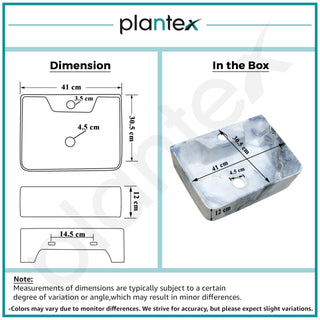 Plantex Tabletop Wash Basin for Bathroom/Designer Ceramic Basin/Rectangle Countertop Wash Basin/Home/Office (MS-904)