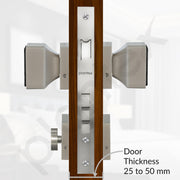 Plantex Heavy Duty Door Lock/Main Door Mortise Lock Handle/Handle Set for Home/Office/Door Accessories - (PT-011, Satin & Black)