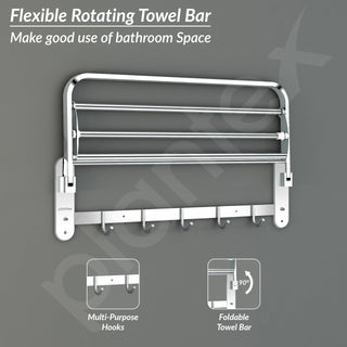 Plantex 304 Grade Stainless Steel Towel Rack in Bathroom/Towel Holder in Bathroom/Cloth Hanger for Bathroom Wall/Bathroom Accessories (24 Inch) Chrome