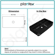 Plantex Ceramic Wash Basin for Bathroom/Table Top Ceramic Basin/Washbasin for Bathroom (Black - 24 x 14 x 5 Inch)