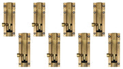 Plantex Stainless Steel Tower Bolt/Tower Bolt for Home,Offices Doors and Windows/Tower Bolt for Main Door/Door Latch/Kundi/Chitakini/Door Latch for Windows - Pack of 8 (Brass Finish, 4 inch)