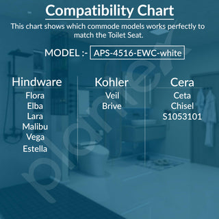 Plantex Polypropylene Western Toilet Seat/Toilet Seat For Bathroom/Commode Seat Cover/Western Toilet/Seat Cover for EWC - Oval Shape (Glossy White)