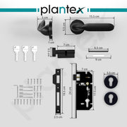 Plantex Triple Security Door Lock For Home/Main Door Lock Set Knob Handle With 3 Years Of Warranty/Mortise Lock For Door With Brass Lock Body&Cylinder(7106-Black)