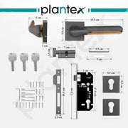 Plantex Triple Security Door Lock for Home/Main Door Lock Set with 3 Years of Warranty by plantex/Mortise Lock for Door with Brass Lock Body & Cylinder (7121, Grey & Choco)