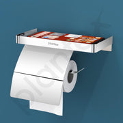 Plantex Toilet Paper Holder for Bathroom/304 Grade Stainless Steel Tissue Paper Roll Holder with Mobile Holader/Bathroom Accessories - Pack of 1 (Chrome)