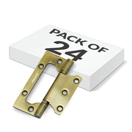 Plantex Stainless Steel Butterfly Hinges for Door/4 Inch x 14 Gauge Hinge/2.5 mm Door Hinge for Home/Office/Hotel/Non-Mortise Hinges - Pack of 24 (Brass Antique)