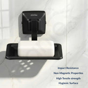 Plantex 304 Grade Stainless Steel Soap Holder for Bathroom/Soap Dish/Soap Stand/Bathroom Accessories - Squaro (Black)