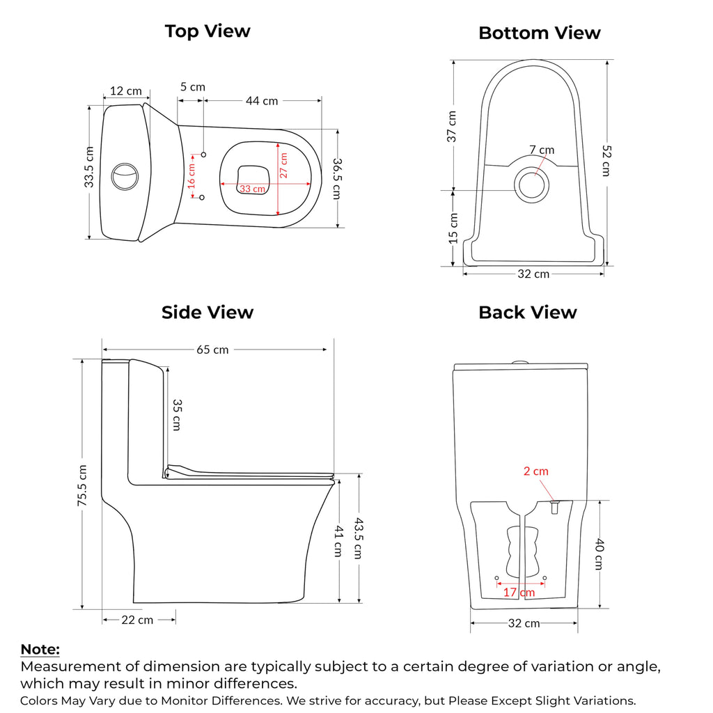Plantex Commode for Toilet/Ceramic One Piece Toilet/Rimless Washdown ...